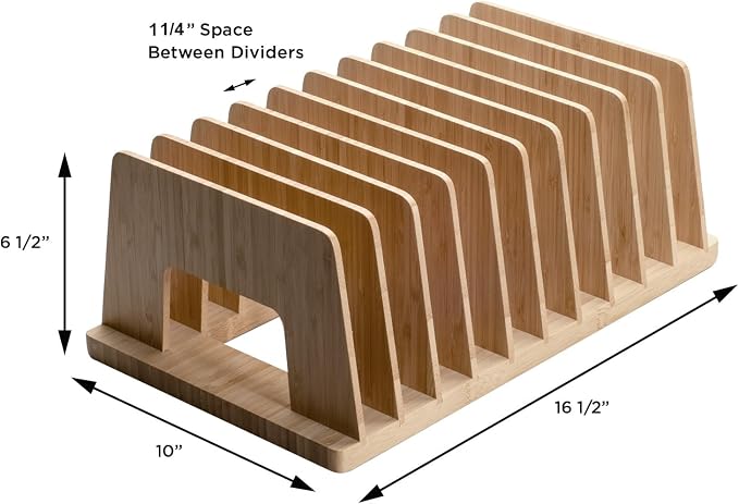 MobileVision Bamboo Desktop File Folder Organizer and Paper Tray, 10 Slots - Image 2