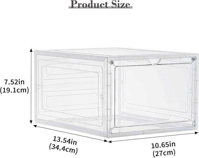 LXLXXL 9 Pack Storage Bins with Lids, 19 Qt Stackable Clear Storage Box | Plastic Storage Bins,Clear Acrylic Magnetic Door, Stackable Organizer Box, Display Case with Lid, for Home Office Organizing - Image 6