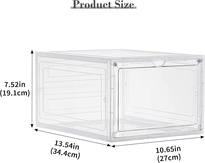 LXLXXL 18 Pack Storage Bins with Lids, 19 Qt Stackable Clear Storage Box | Plastic Storage Bins, Clear Acrylic Magnetic Door, Stackable Organizer Box, Display Case with Lid, for Home Office Organizing - Image 3