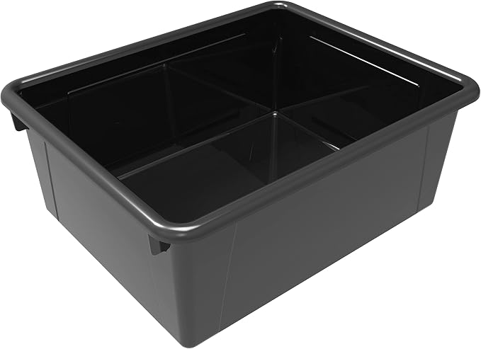 Storex Letter Size Deep Storage Tray – Organizer Bin for Classroom, Office and Home, Black, 5-Pack (62523A05C), 10 x 13 x 5 Inches - Image 4