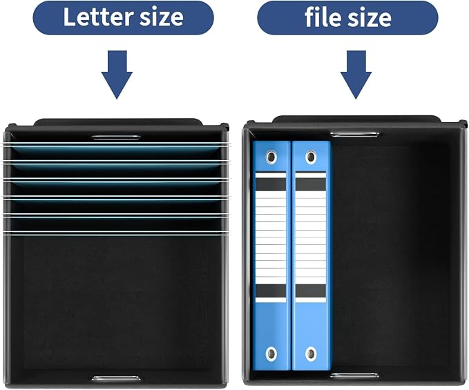 File Organizer Box with Lids, Collapsible File Folder Organizer | File Box with Plastic Slides for Document, Filing Bin for Letter Size Hanging File Folders (1 Pack, Royal Blue) - Image 5