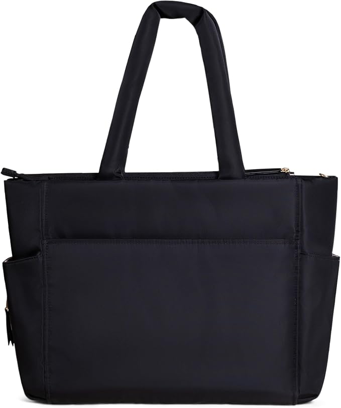 JuJuBe New Utility-Strap Tote Bag, Large Diaper Bag with Portable Changing Pad, Travel Bag for Boy or Girl, Carrying Baby Essentials, Bottles, Wipes, Diapers, Pacifiers, Black - Image 8