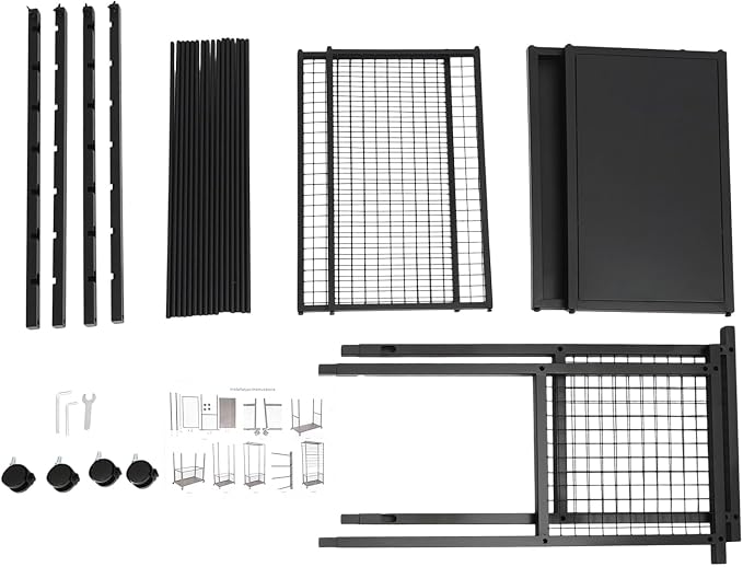 Ribbon Holder Organizer Rack, Double-Sided 16-Layer Ribbon Shelf with Wheel | Ribbon Display Rack, Multifunctional Metal Flower Wrapping Paper Storage Stand for Craft Room Flower Shop, Black - Image 9