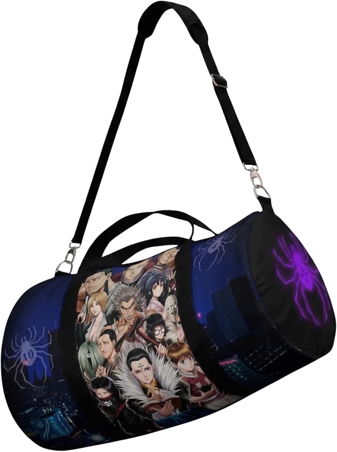 Anime Gym Bag for Women Men - Large Capacity Waterproof Workout Fitness Travel Sports Bags Fashion Street Camping Expandable Carry On Duffle Bag For Couple (Spder Troupe) PTY by CrownLimitedSupply