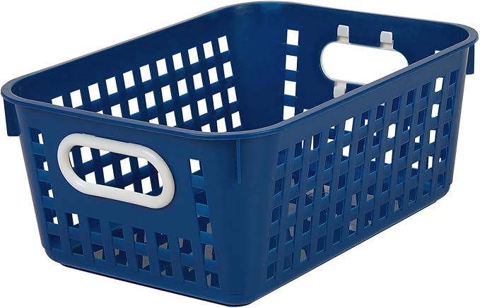 Really Good Stuff Medium Plastic Book Baskets, 11" x 7.5" x 4.5", 6-Pack | Navy, Versatile Storage Solution for Classroom, Home & Office, Storage, Multi-Purpose - Image 7