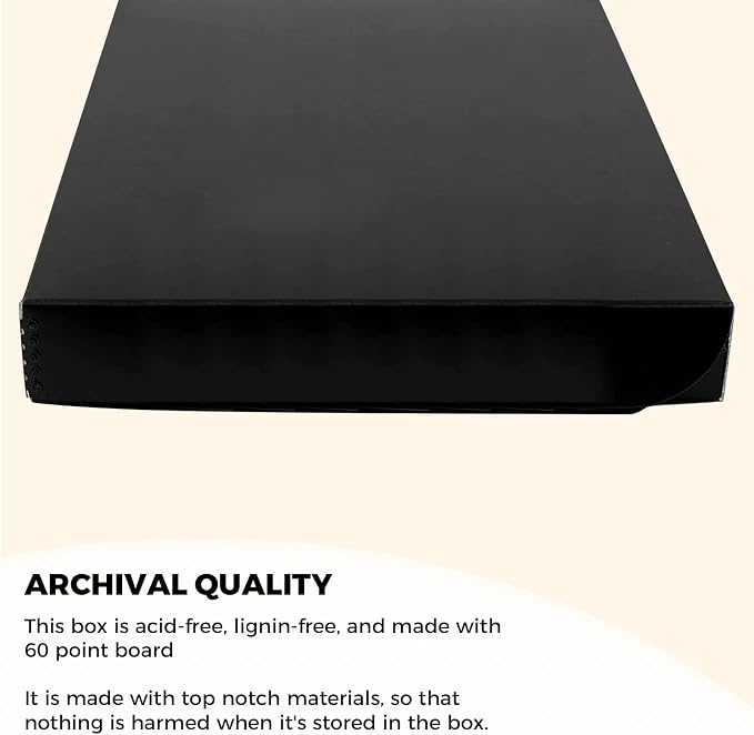 Golden State Art, Clamshell Archival Folio Storage Box 11x17 Inch, Black | Acid-Free Photo Box with Metal Edge Corner, Preserve And Store Paper Documents Cards Prints Arts and Crafts DIY Projects - Image 8