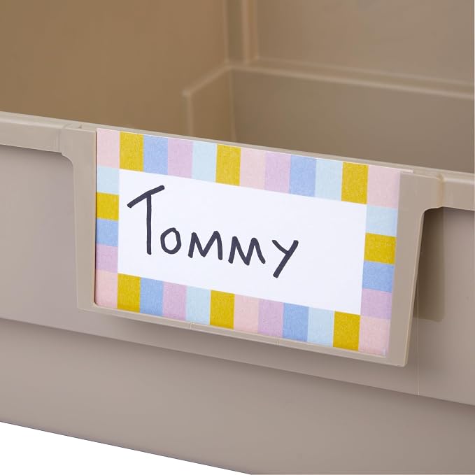 Really Good Stuff Picture Book Classroom Library Bins with Dividers, 6-Pack | Tan, 13.5 in W x 13.5 in D x 7.75 in - Image 4