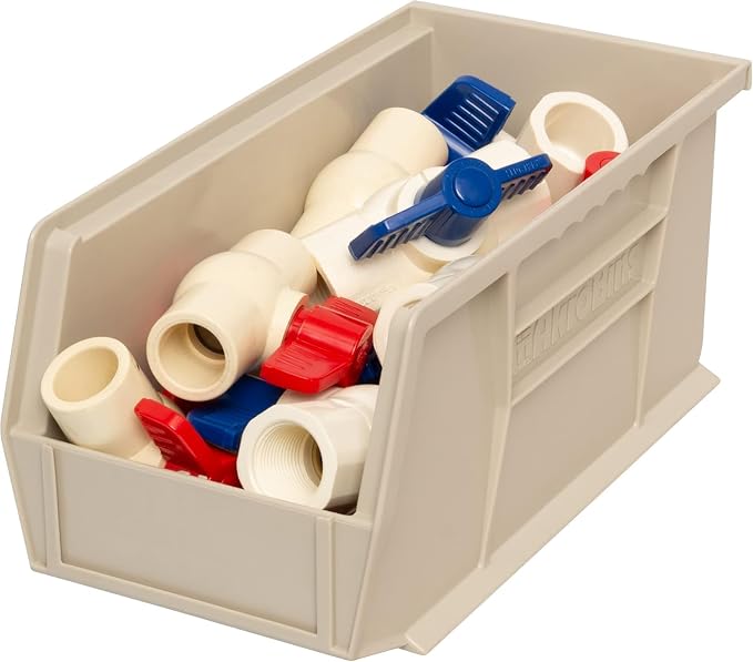 Akro-Mils 30230 AkroBins Plastic Storage Bins, 11"x5"x5", Stone, 12-Pack | Space-Saving Stackable Bins for Garage, Pantry, Craft Organization - Image 9