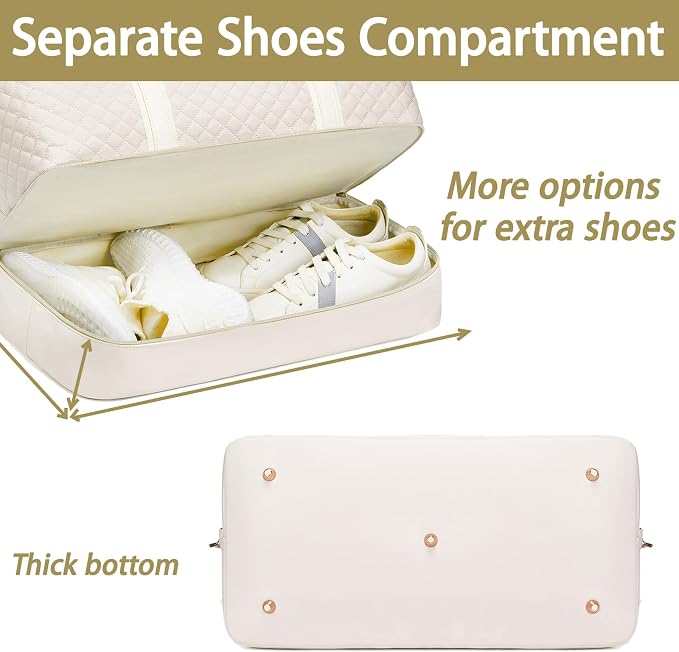 Canvas Duffle Bag for Travel, Weekender Overnight Bag for Women Men with Shoe Compartment Carry on Duffle Bags for Airplanes Gym Sport Business Bag - Image 7