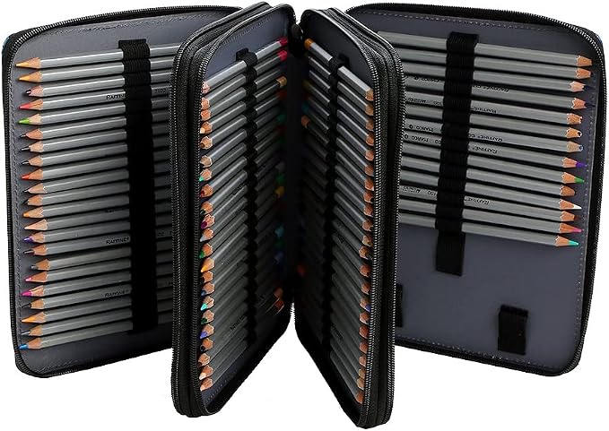 120 Slots Colored Pencil Case Organizer, 3 Layer Bag | Twill Oxford fabric,127 elastic loops,detachable handle,for travel, home storage,drawing tools,creative gifts - Image 2