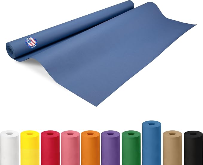IDL Packaging 36" x 1200" (100 feet) Blue Kraft Paper Roll - USA-Made Quality Craft Paper for Gift Wrapping, Kids' Arts & Crafts, School Projects - 100% Recycled Natural Material 50lb Thickness by IDLPackaging