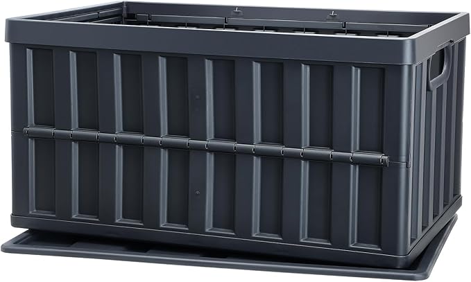 VEVOR 65L Collapsible Storage Bins with Lids 3 Packs, Stackable Utility Crates with Handles, Large Folding Containers for Organizing Tools, Books, Food, Drinks, Camping&Transport | For Organizing Tools, Books, Food, Drinks, Camping&Transport, Large Hea... - Image 9