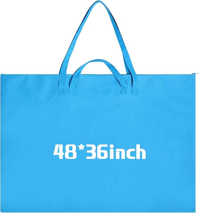Abbylike 1 Pcs 48 x 36 Inch Art Portfolio Bag Large Size Art Supply Bag with Nylon Shoulder Waterproof Poster Board Painting Drawing Sketch Storage Carry Case for Artwork Gift Supplies (Blue) by Abbylike