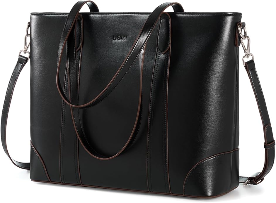Genuine Leather Tote Bag for Women, Large Tote Purses with Zipper | Large capacity and multiple pockets, Quality leather with adjustable strap, Vintage design for work or travel by UEIRY