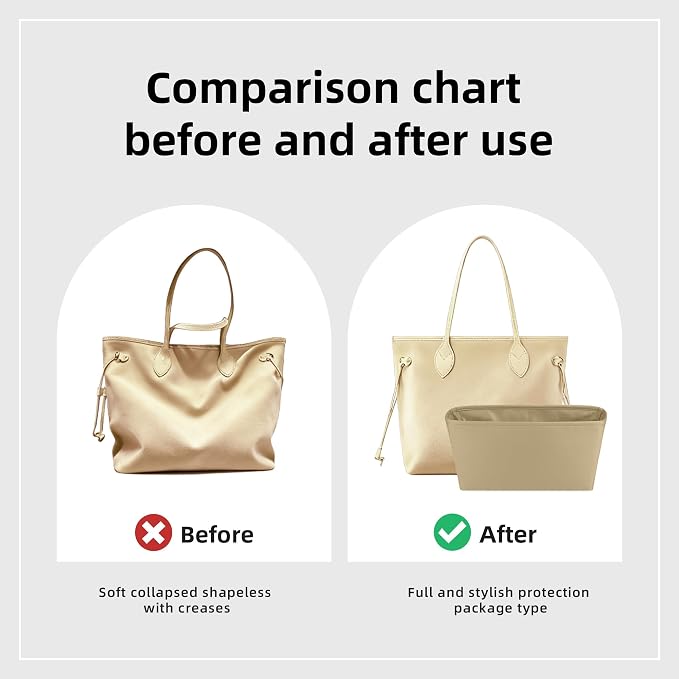 DGAZ Purse Organizer Insert Fits Neverfull-Mini/PM/MM/GM Bags，Silk Bag Organizer，Luxury Handbag & Tote Shaper（PM, S2 trench） | Soft and Lightweight,Perfect Fit,Multi-pocket Storage,Bag Protector,Luxury Bag Care,Handmade,for Smooth Bag Organizer - Image 4