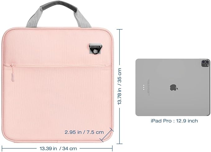 MoKo Zipper Binder, 2-Inch 3 Ring Binder with Zipper, 500 Sheets Capacity Zipper Binders with Shoulder Strap & Handle, Multi-Pocket Zipper Bag Organizer for Work School, Pink & Gray - Image 6