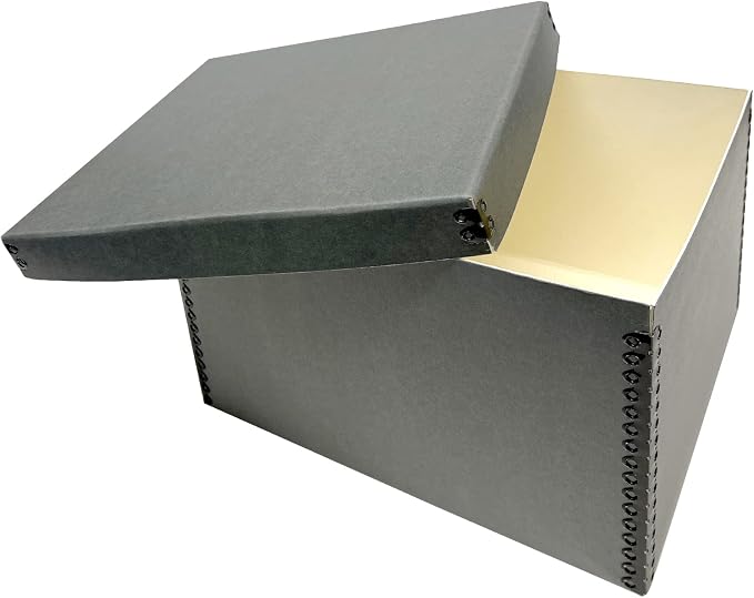 Lineco Record Storage Box 12x15x10 inch, Acid-Free Gray Boxboard, 2 Pack | Extra-Durable Filing Archival Cartons for Long-Term Storing Important Documents, Papers, Photos, Albums, Artworks or Prints - Image 9