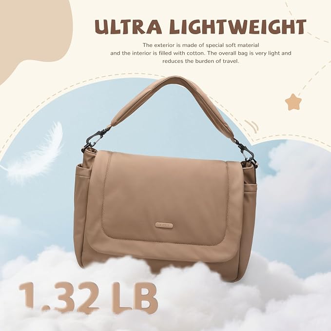 14L Puffer Diaper Bag Tote, Large Capacity Travel Diaper bags, Crossbody Hospital Bag for mom - Image 5