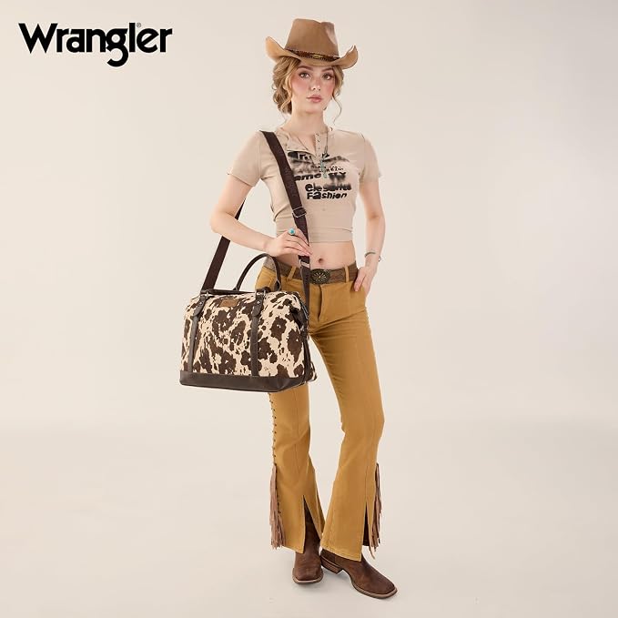 Wrangler Duffel Bag for Travel Large Weekender Bags for Women Waterproof Carry On Overnight Bag AR-WG-HB-294-5110-COW-CF - Image 2