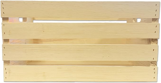 Wilson Large Wooden Pine Crate for Storage and Decoration at Home, Office, Kitchen, Bedroom, and Retail (12.5"x9.625"x17.875")(1) SINGLE CRATE - Image 3