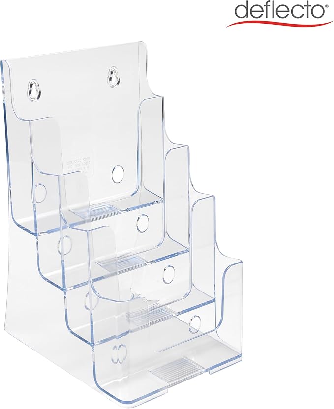 Deflecto 77901 Four-tier multi-compartment medium size docuholder, 6-1/2wx6-1/4dx10h, clear - Image 6