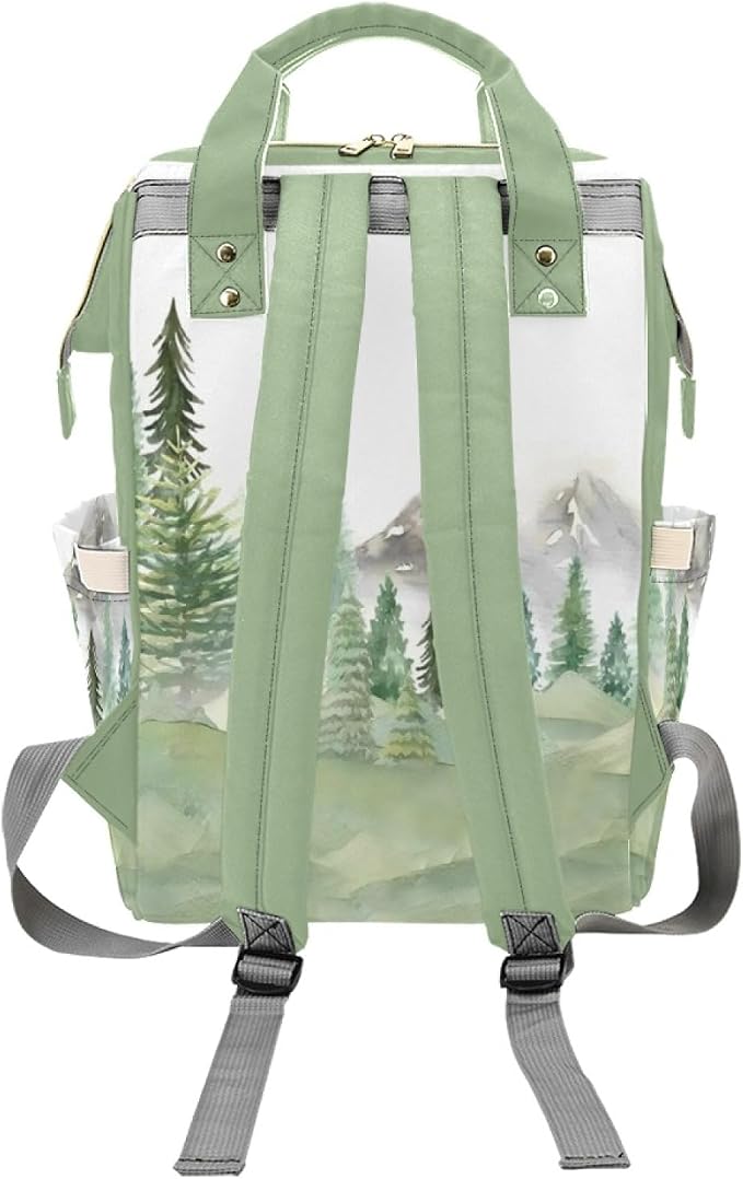 Custom Diaper Bag Backpack with Name Personalized Woodland Bear Nappy Bag for Mommy Mother's Day Gift Customized Adjustable Shoulders Nursing Bag Daypack - Image 4