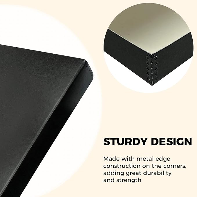 Golden State Art, Clamshell Archival Folio Storage Box 18x24 Inch, Black | Acid-Free Photo Box with Metal Edge Corner, Preserve And Store Paper Documents Cards Prints Arts and Crafts DIY Projects - Image 4