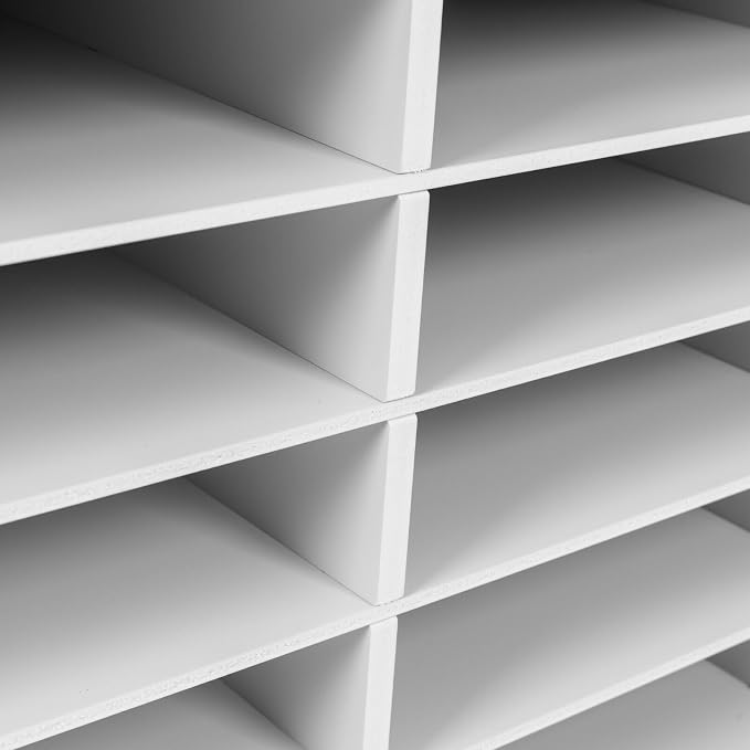 Mail Sorter Desktop, White Student Mailbox for Classroom, 12 Compartments Literature Organizer, Sheet Sorter, Paper Organizer for Home School Office (12 Slots White) - Image 8