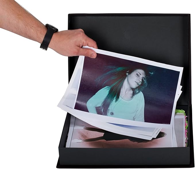 HG Art Concepts Eternity Archival Clamshell Photo Storage Box, Black - 16"x20", 2 Pack - For Storing Artwork, Photos & Documents, Deluxe Acid-Free, Sturdy & Lined With Archive-Quality Paper - Image 2