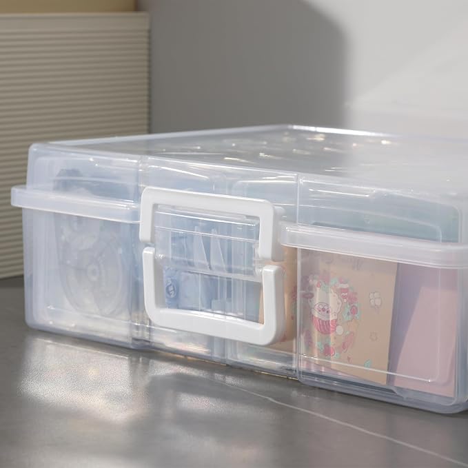 novelinks Photo Storage Boxes with Handle, Photo Organizers and Storage | 1Pack Clear, Photo Albums 4x6 Pictures, Photo Cases, Classroom Organization, Index Card Box, Photo Card Holder, Seed Storage - Image 4
