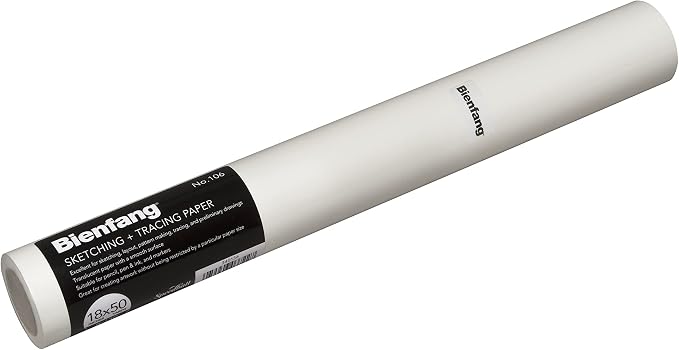 Bienfang Sketching & Tracing Paper Roll, White, 18 Inches x 50 Yards - for Drawing, Trace, Sketch, Sewing Pattern by SpeedballArt