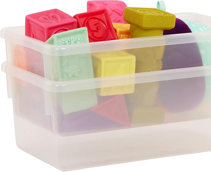 B. toys Toy Storage Organizer, 10 Stackable Bins, Kids Room Unit, Furniture | B. spaces storage unit with 10 transparent bins in 2 sizes, side handles, easy assembly, 35.55 x 14.6 x 26.5 in, 3+ Years - Image 5