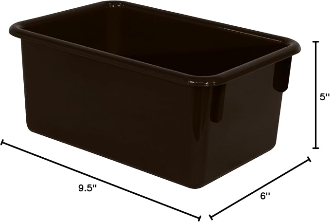 Wood Designs Cubby Storage Bin, Heavy Duty Plastic Containers for Kids Brown Cubby Tray Set of 30 - Image 7