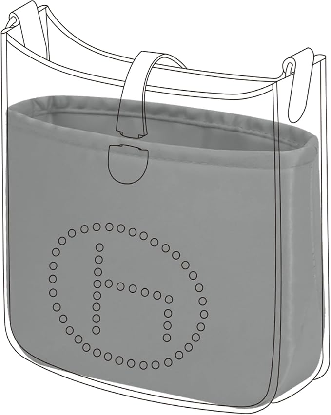 DGAZ Silk Purse Organizer Insert for Evelyne Bag(Pearl gray,TGM) | Soft and Lightweight,Perfect Fit,Multi-pocket Storage,Bag Protector,Luxury Bag Care,Handmade,for Smooth Bag Organizer by DGAZ