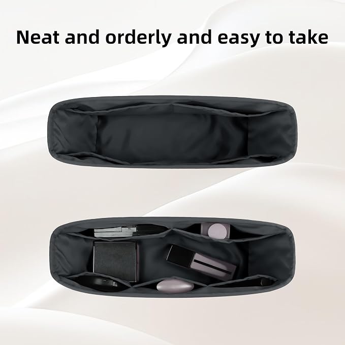 DGAZ Purse Organizer Insert Fits Neverfull-Mini/PM/MM/GM Bags，Silk Bag Organizer，Luxury Handbag & Tote Shaper（PM, Grismeyer） | Soft and Lightweight,Perfect Fit,Multi-pocket Storage,Bag Protector,Luxury Bag Care,Handmade,for Smooth Bag Organizer - Image 5