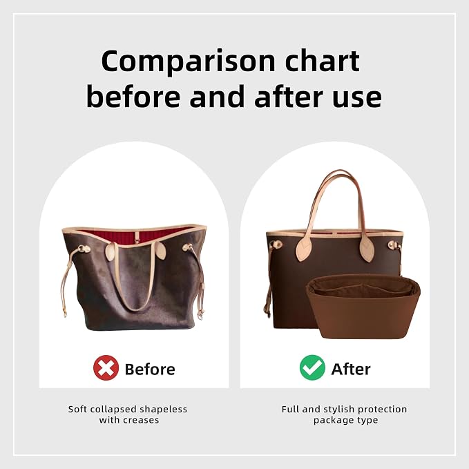 DGAZ Silk Purse Organizer Insert for Neverfullbag(Gold,BB) | Soft and Lightweight,Perfect Fit,Multi-pocket Storage,Bag Protector,Luxury Bag Care,Handmade,for Smooth Bag Organizer - Image 4