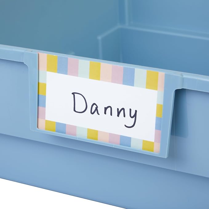Really Good Stuff Picture Book Classroom Library Bins with Dividers, 6-Pack | Smoke Blue, 13.5 in W x 13.5 in D x 7.75 in - Image 4