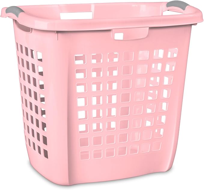 Sterilite 4-Pack Ultra Easy Carry Laundry Basket, Plastic Clothes Hamper Bin w/Comfort Grip Handles & Rim, 2.1 Bushel Capacity, Pink Frost - Image 8