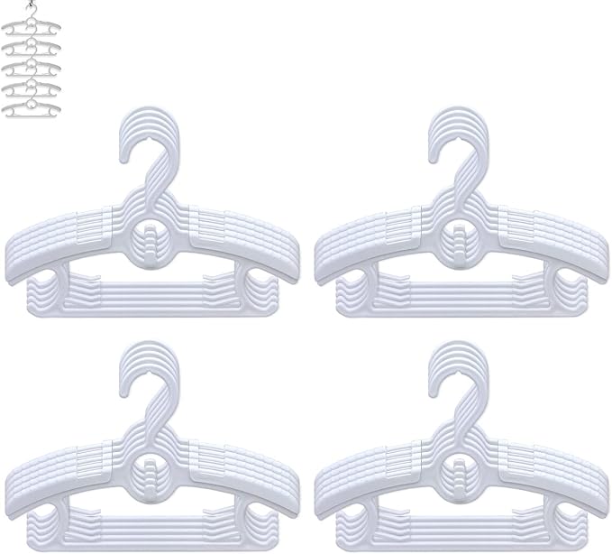 Baby Closet Hangers,20Pack Space Saving Kids Hangers White, | Non-Slip and Extendable Baby Nursery Closet Hangers,11-14" Adjustable Plastic Infant Hangers for Girl Boy Toddler Kids Child. by Gencuoir