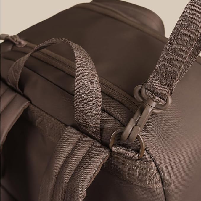 Itzy Ritzy Utility Diaper Bag Backpack, 17 Pockets w/Changing Pad (Mocha) | Travel-Ready Diaper Backpack with 2 Insulated Bottle Holders, Laptop Compartment, Trolley Sleeve, Straps, and Changing Pad - Image 8