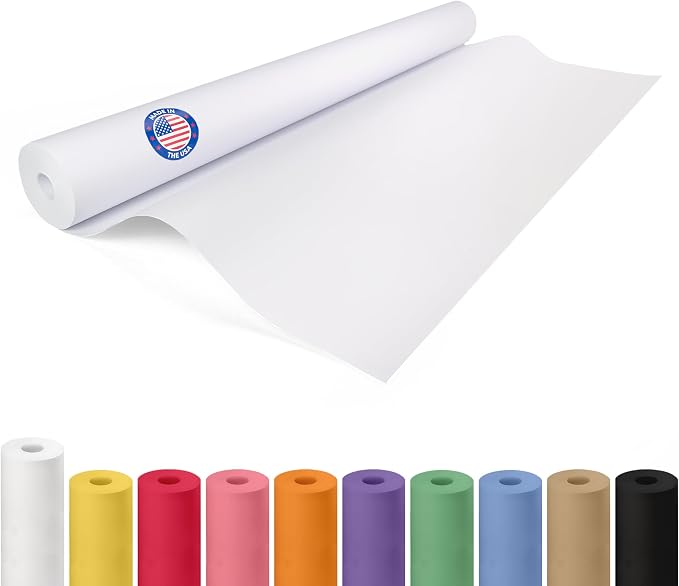 Extra White Offset Kraft Paper Roll 36" x 2160" (180 ft) – USA-Made 50lb Premium Eco Paper, Brighter-Than-Standard White – Ideal for Packing, Wrapping, Arts & Crafts, School Projects by IDL Packaging by IDLPackaging