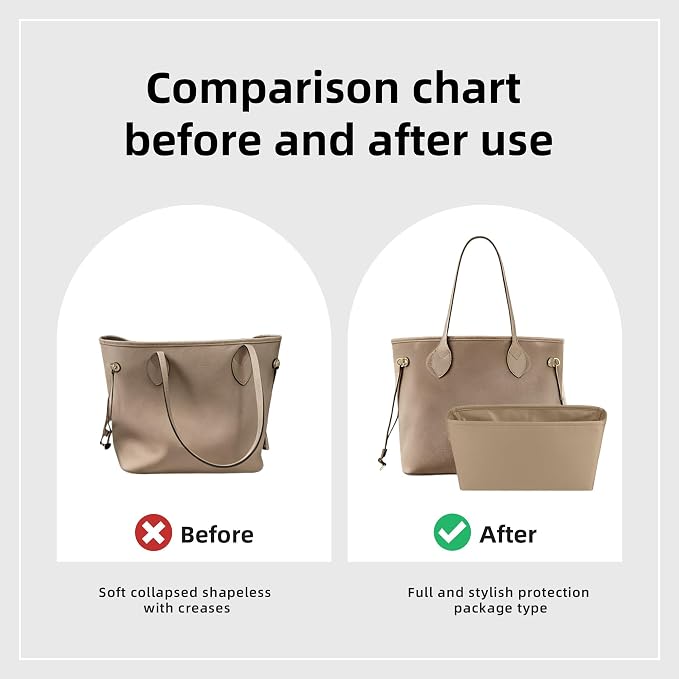 DGAZ Silk Purse Organizer Insert for Neverfullbag(Chai,MM) | Soft and Lightweight,Perfect Fit,Multi-pocket Storage,Bag Protector,Luxury Bag Care,Handmade,for Smooth Bag Organizer - Image 4