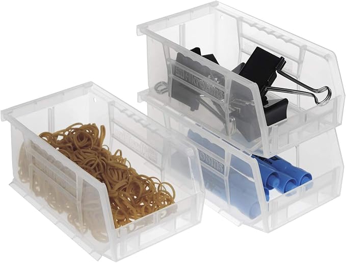 Akro-Mils 30220 AkroBins Plastic Storage Bins, 7"x4"x3", Clear, 24-Pack | Space-Saving Stackable Bins for Garage, Pantry, Craft Organization - Image 12
