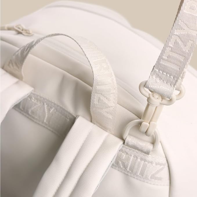 Itzy Ritzy Utility Diaper Bag Backpack, 17 Pockets w/Changing Pad (Cream) | Travel-Ready Diaper Backpack with 2 Insulated Bottle Holders, Laptop Compartment, Trolley Sleeve, Straps, and Changing Pad - Image 8
