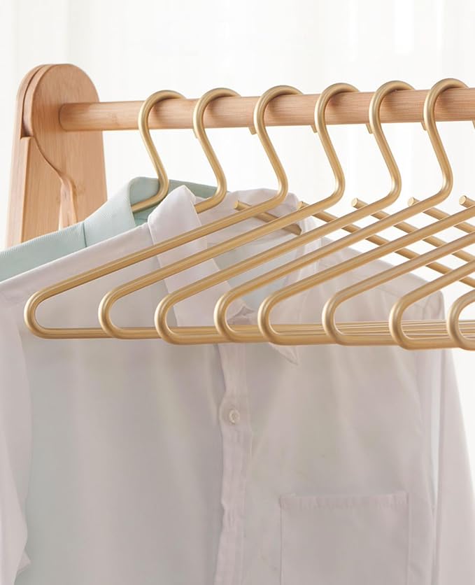 Premium Matte Gold Aluminum Coat Hangers 10 Piece Set, 16.5” Extra Smooth & Durable Metal Shirt Dress Hanger,Aluminum Alloy Hanger,Clothing Support,Clothing Hang - Image 2