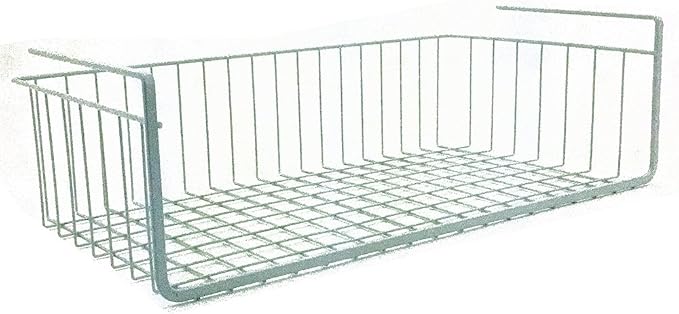Modern Home Under Shelf Wire Storage Baskets – Hanging Organizer Rack for Cabinet, Pantry, or Closet – White Metal Basket for Kitchen, Towels, or Office – No Tools Required (18.9") by Modern+Home