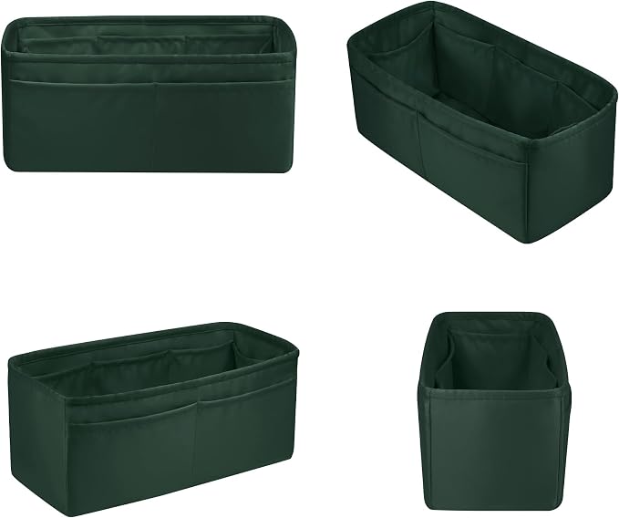 Satin Purse Organizer for Birkin 30, Vert Anglais | Sellier Style, Tailored Fit, Multiple Pockets, Lightweight Satin, Ideal for Travel, Shopping, and Daily Use - Image 9