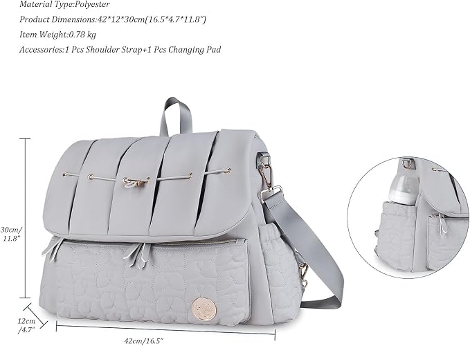 Diaper Bag Tote Baby Changing Bag Large Multifunction Baby Bags for Mom | Large Capacity, Durable, Splash-Proof, Adjustable Shoulder Straps, Hooks, Moms, Travel, Outdoor, Hiking, Outings - Image 2