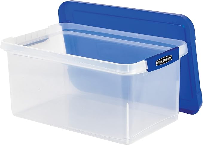 Bankers Box 20-Inch Heavy-Duty Plastic File Box, Letter | Protect letter files in a tough plastic box with hanging rails that keeps documents portable, organized, and secure. by BankersBox