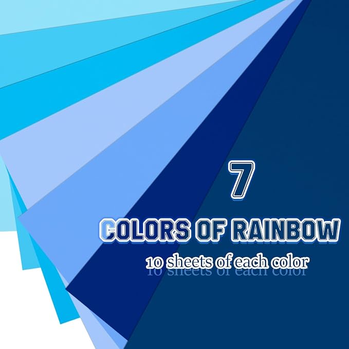 Construction Paper 8.5x11 in,70 Sheets,Set of 7 Colors 178GSM/65LB Heavyweight Construction Paper,Crafts,Arts,School Classroom Art Supplies Assorted Colors Bulk Paper - Image 2